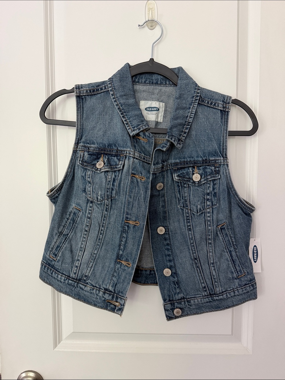 NWT Old Navy Blue Denim Sleeveless Jacket